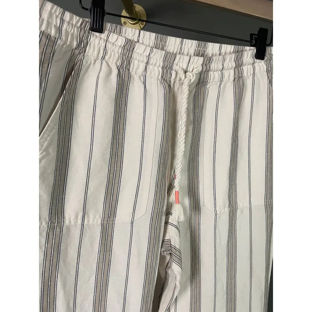 J Jill Love Linen Striped Wide Leg Beach Summer Casual Trouser Size S - Picture 2 of 7